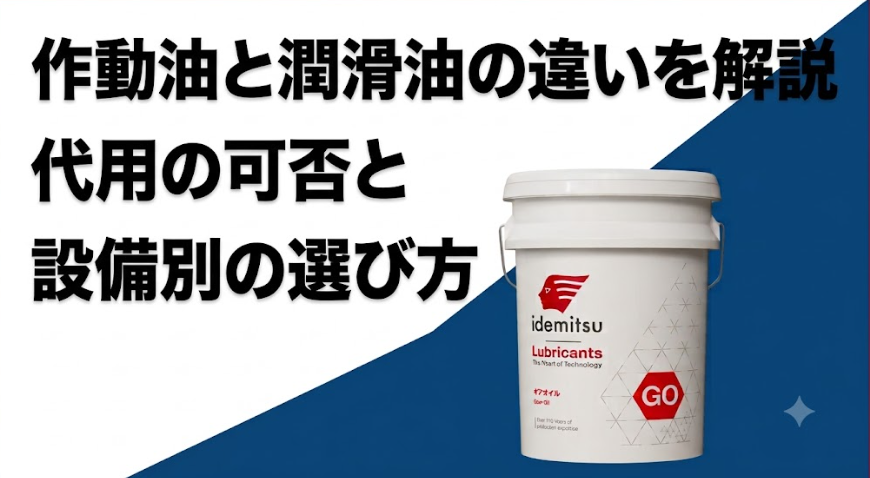 作動油と潤滑油の違いを解説｜代用の可否と設備別の選び方